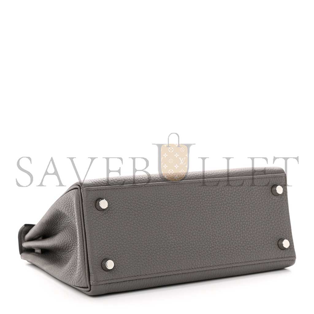 HERMÈS MASTER TOGO KELLY 25 RETOURNE ETAIN (25*17*7cm)